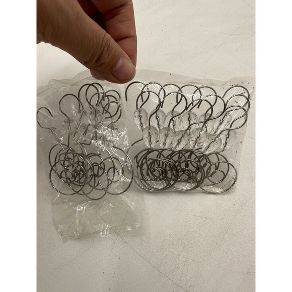 20 BANBERRY DESIGNS Christmas Ornament Hooks Clear Acrylic Silver Wire Ornament - Picture 1 of 4